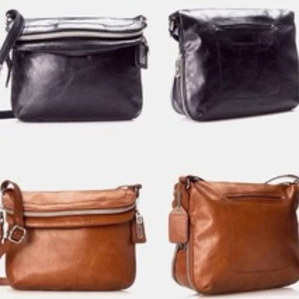 Relic Fossil Cross Body Expandable Messenger Bags Choose Cognac (Brown) or Black - Picture 1 of 8